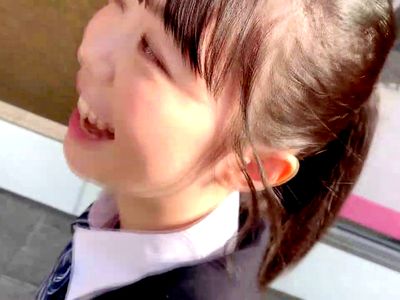 【美肌×素人】制服着衣セックスして黒髪ポニテでキメ細かい肌感バツグンのかわいいJKがスケベな展開！
